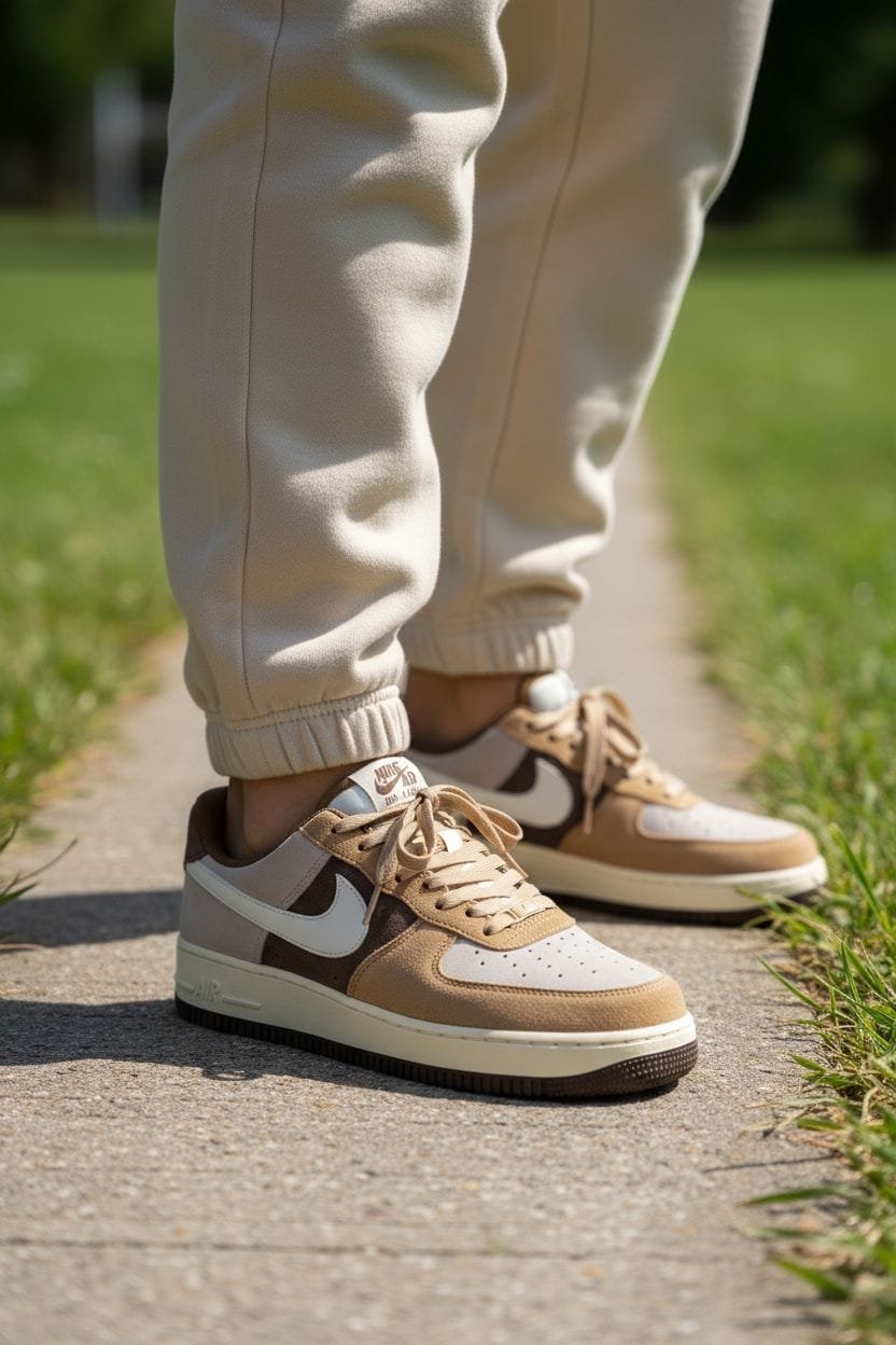 First Copy Shoes Air Force 1 Khaki Brown-1
